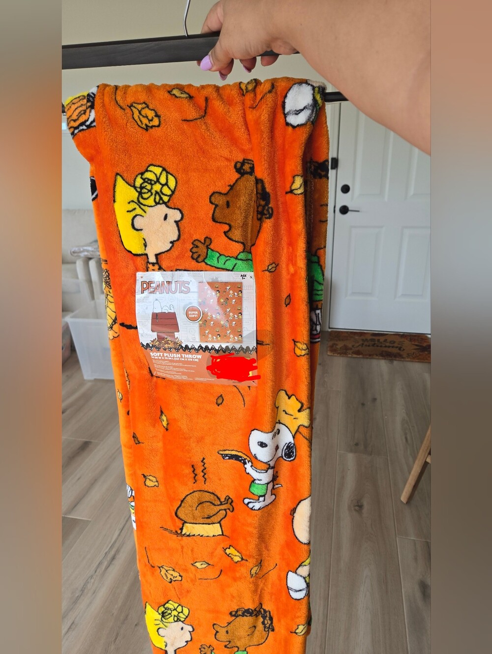 Peanuts Snoopy Fall Orange Throw Blanket